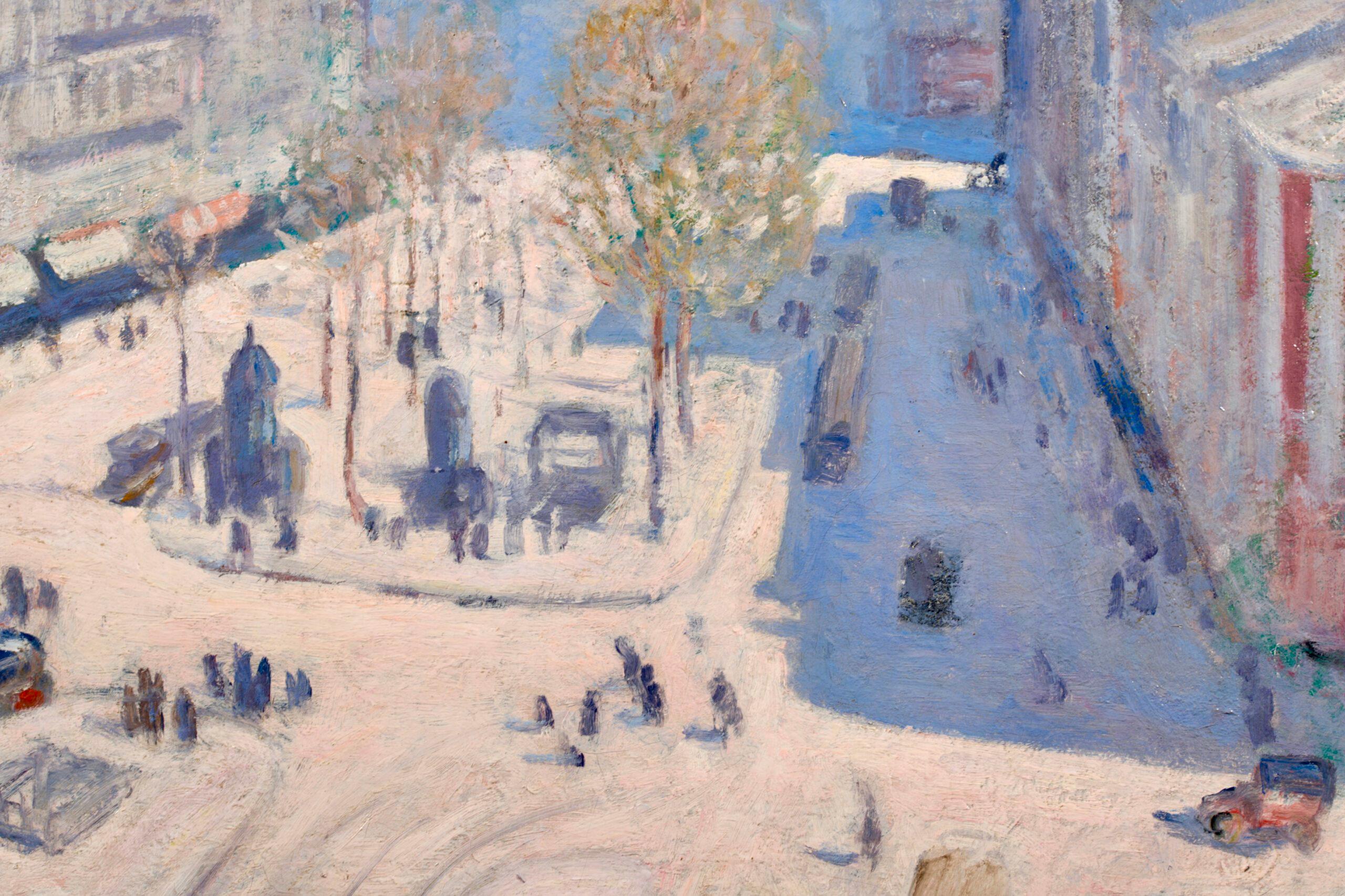 Boulevard De Clichy - Peinture de paysage de ville post-impressionniste d'Albert Andre en vente 7