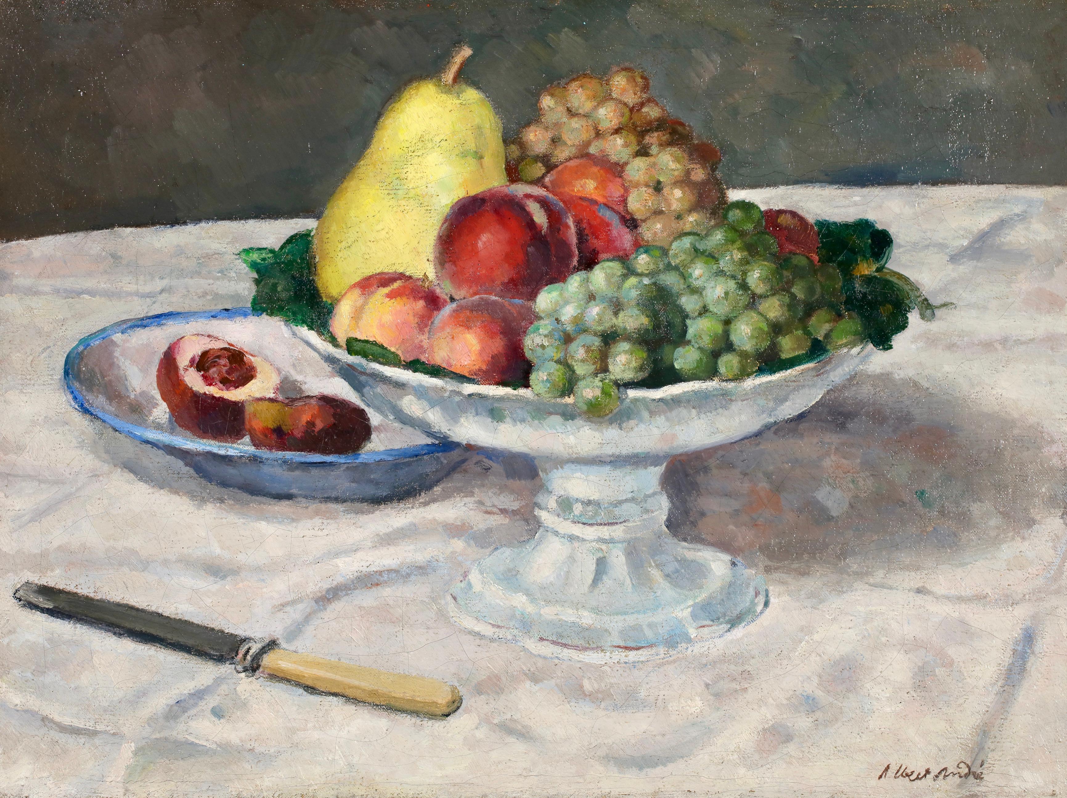 Le Dessert - Post Impressionist Still Life Oil Painting by Albert Andre For Sale 1