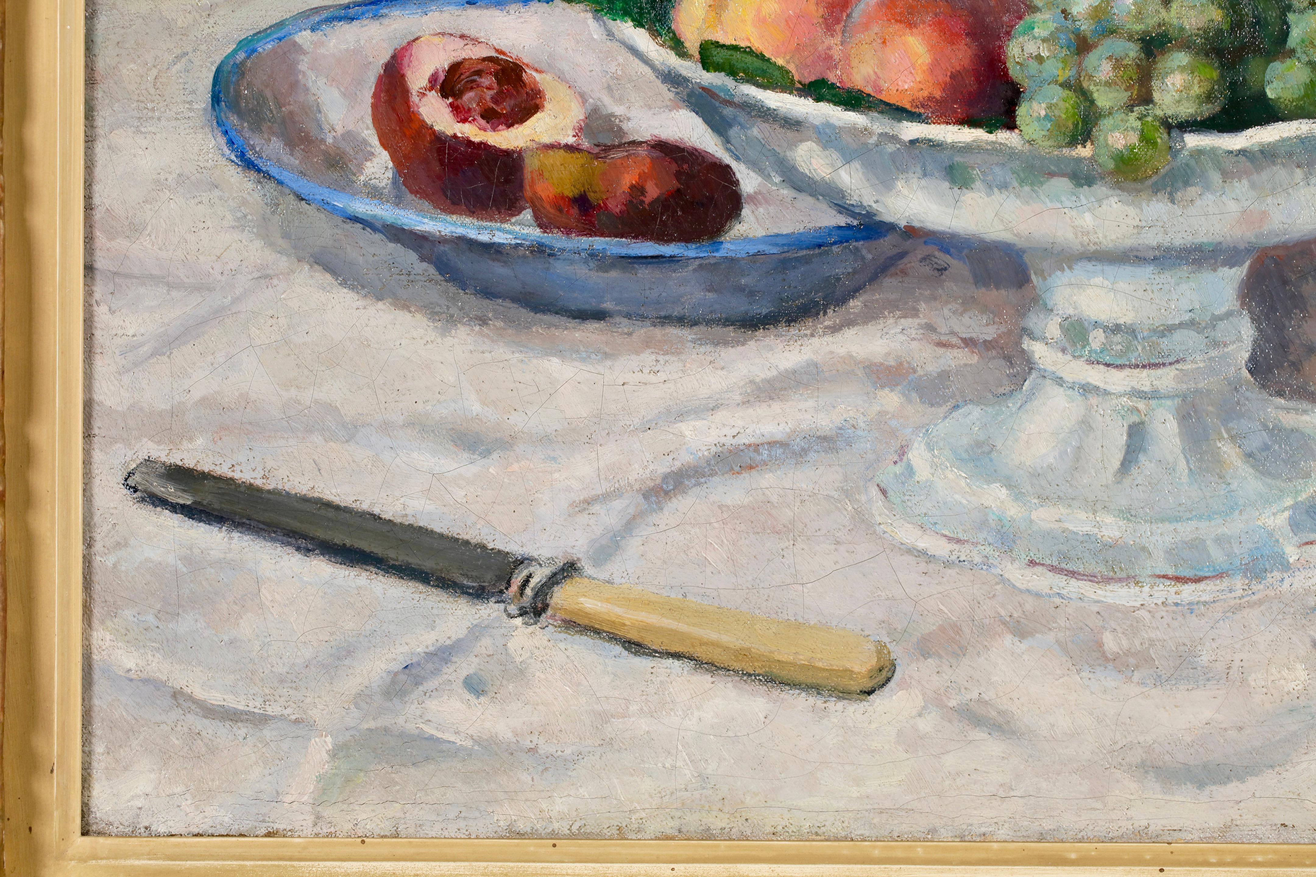 Le Dessert - Post Impressionist Still Life Oil Painting by Albert Andre For Sale 6