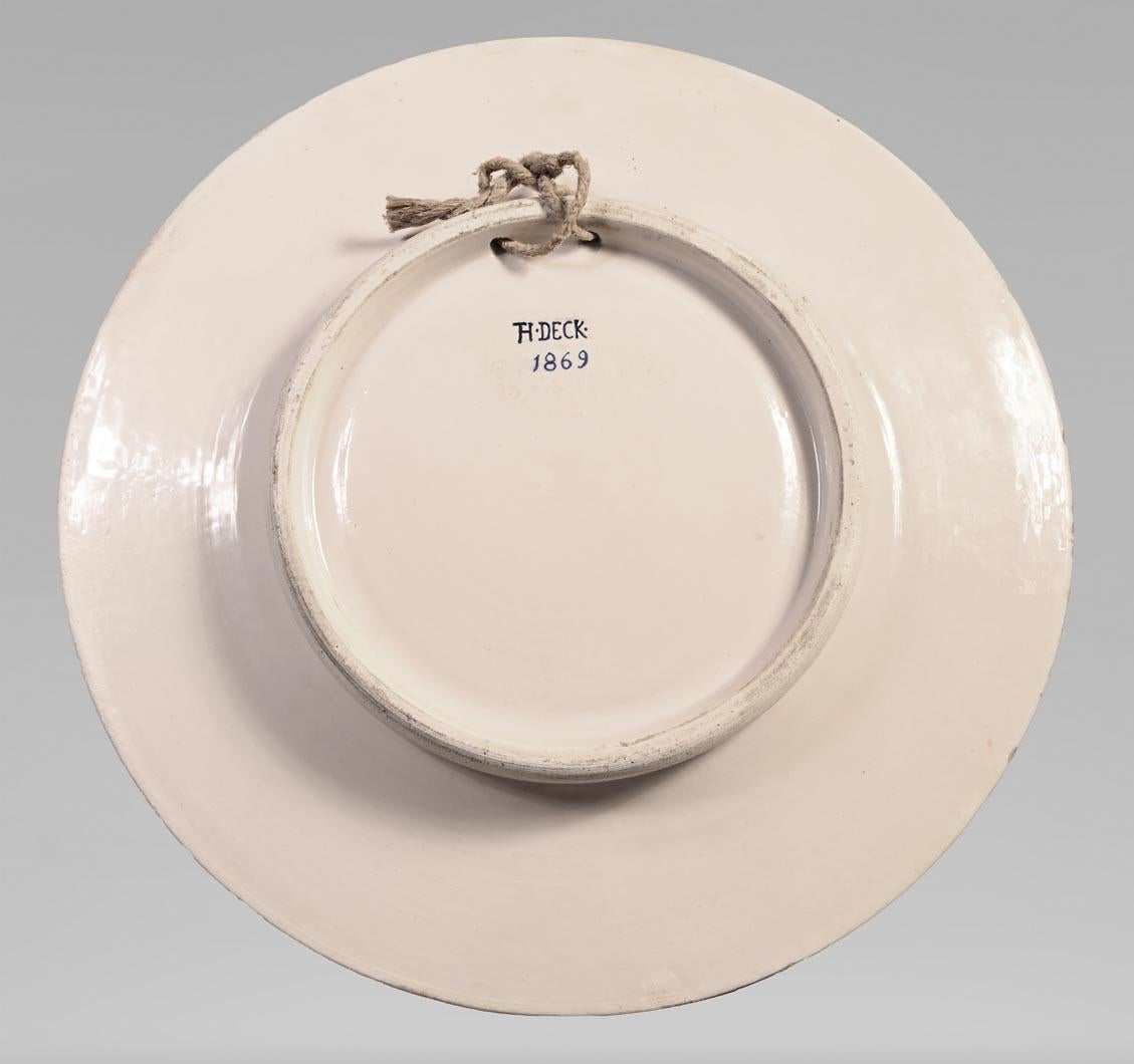 19th Century Albert ANKER (painter), Théodore DECK (ceramist), Ornamental Dish “Cleopatra” For Sale