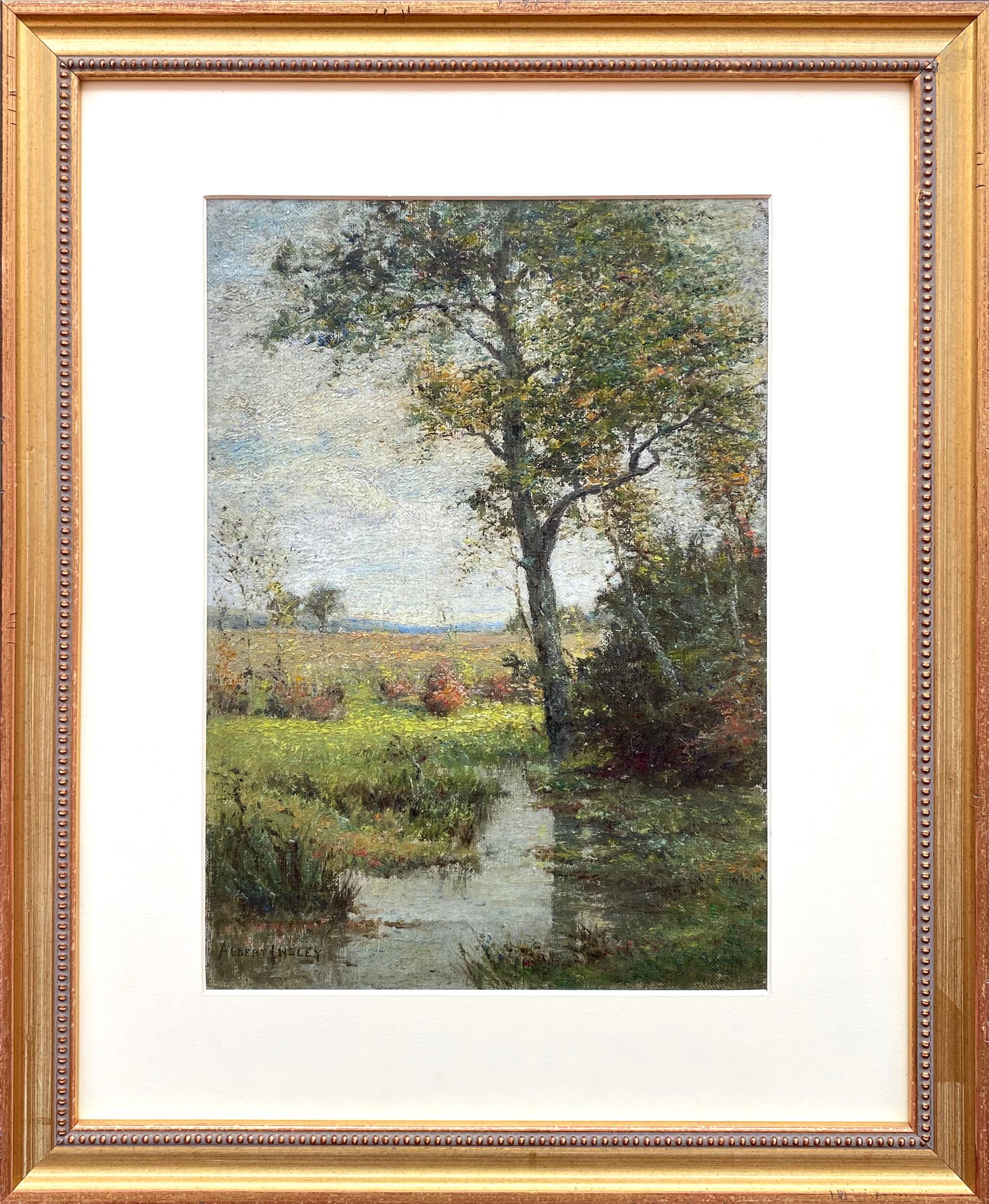 Landschaft mit Flusslandschaft – Painting von Albert Babb Insley