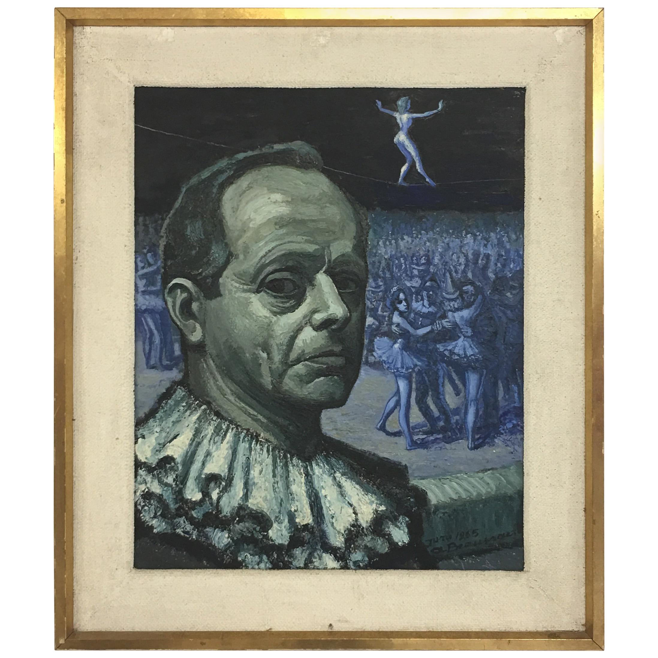 Albert Beausaert "Self portret", Signed and Dated 1965 For Sale