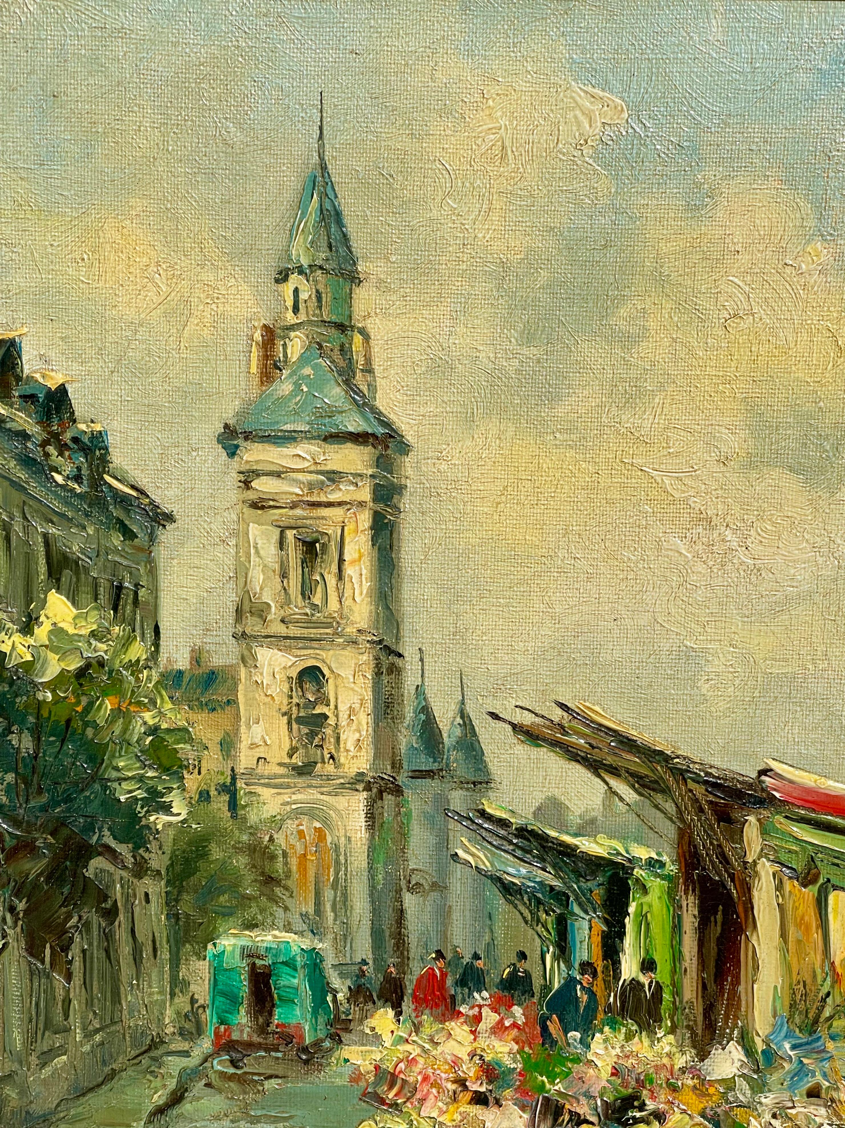 Français Albert BERNE - Marché aux fleurs au pied de la Conciergerie à Paris en vente