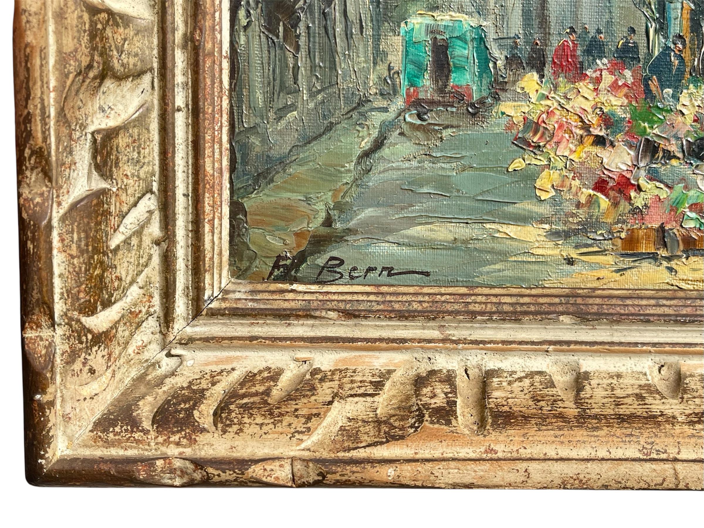 Albert BERNE - Marché aux fleurs au pied de la Conciergerie à Paris en vente 1