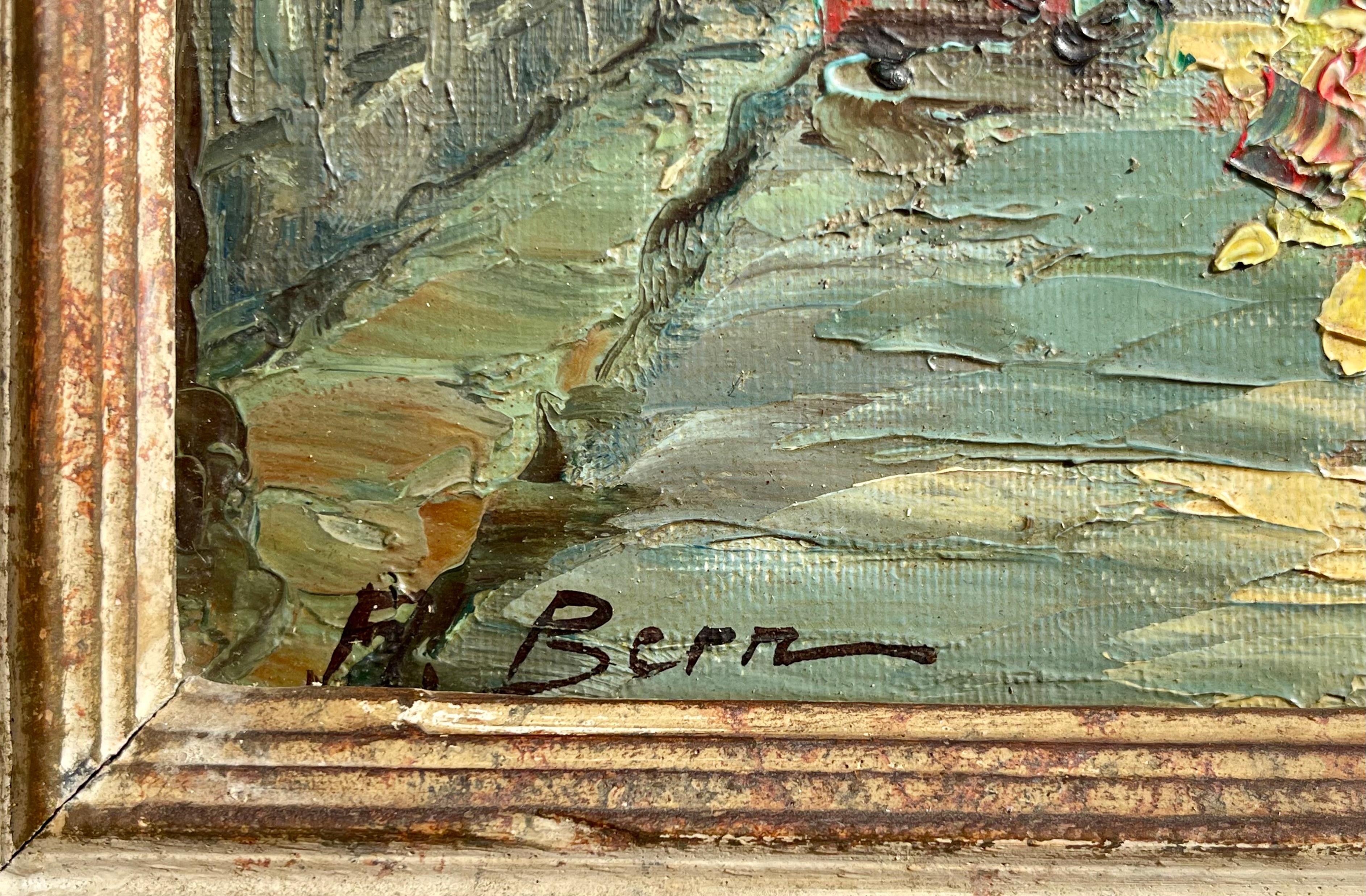 Albert BERNE - Marché aux fleurs au pied de la Conciergerie à Paris en vente 2