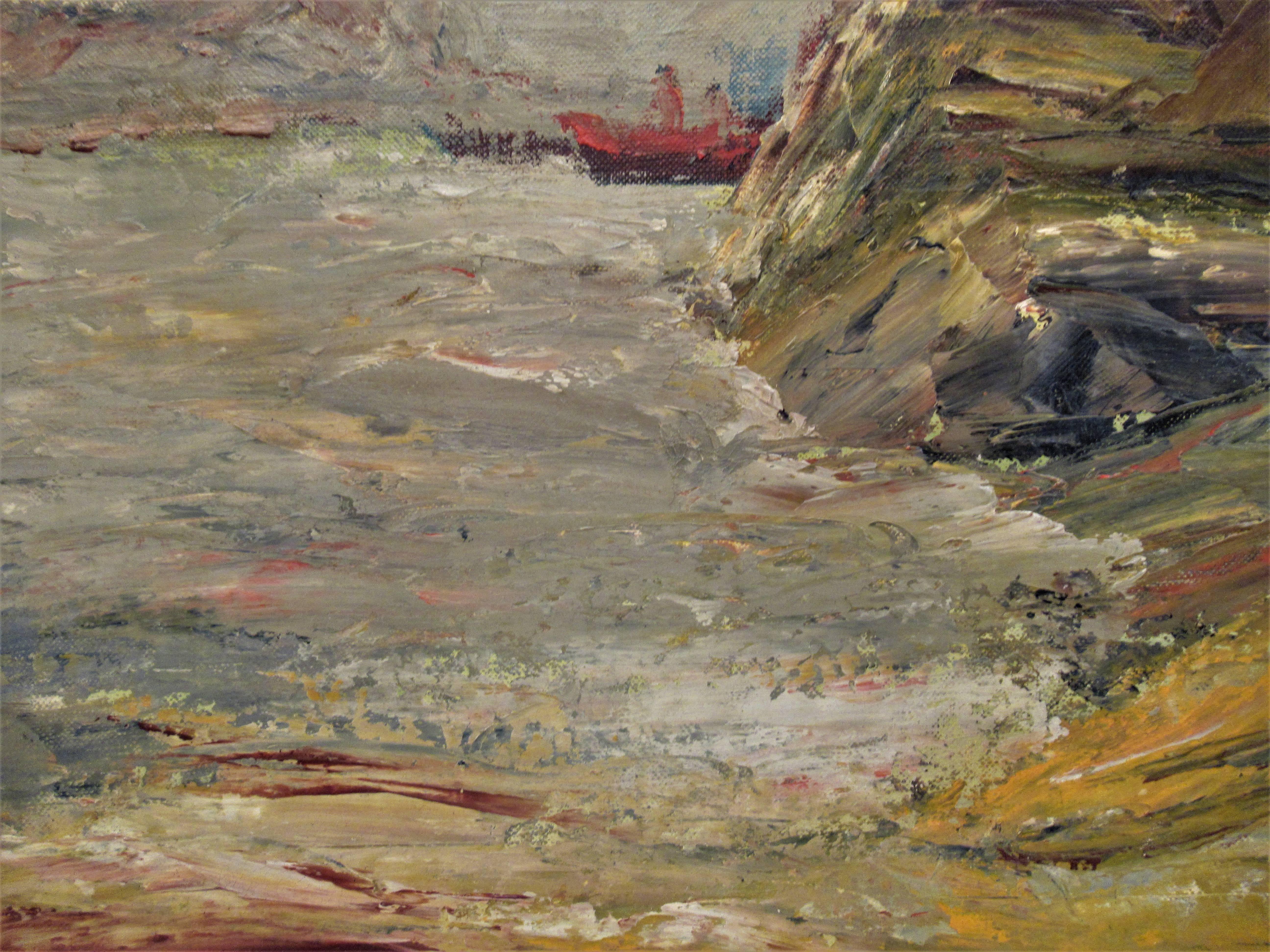 Paisaje costero - Landscape Painting Marrón de Albert Berne