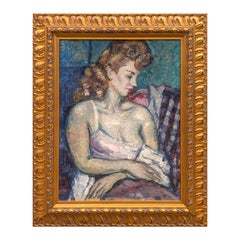 "Femme aux Epaules Nues" Frühes impressionistisches Porträt einer rothaarigen Frau