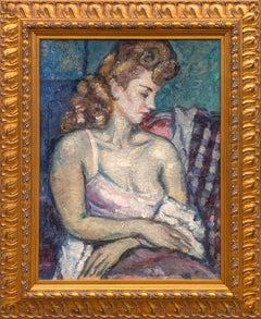 Albert Bertalan - "Femme aux Epaules Nues" Early Impressionist Portrait of a Red Haired Woman "Femme aux Epaules Nues" Early Impressionist Portrait of a Red Haired Woman