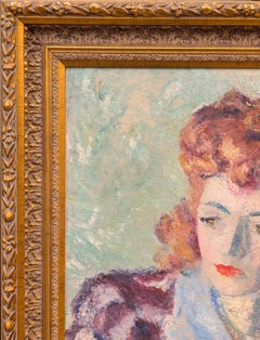 "Femme Rousse" Frühimpressionistisch inspiriertes Porträt einer rothaarigen Frau