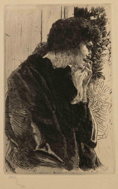 Sadness -  Etching by Albert Besnard - 1909