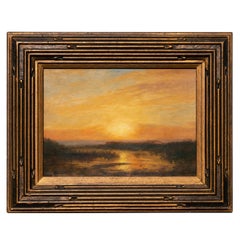 Albert Bierstadt - Peinture à l'huile impressionniste - Paysage de coucher de soleil à San Francisco, années 1870