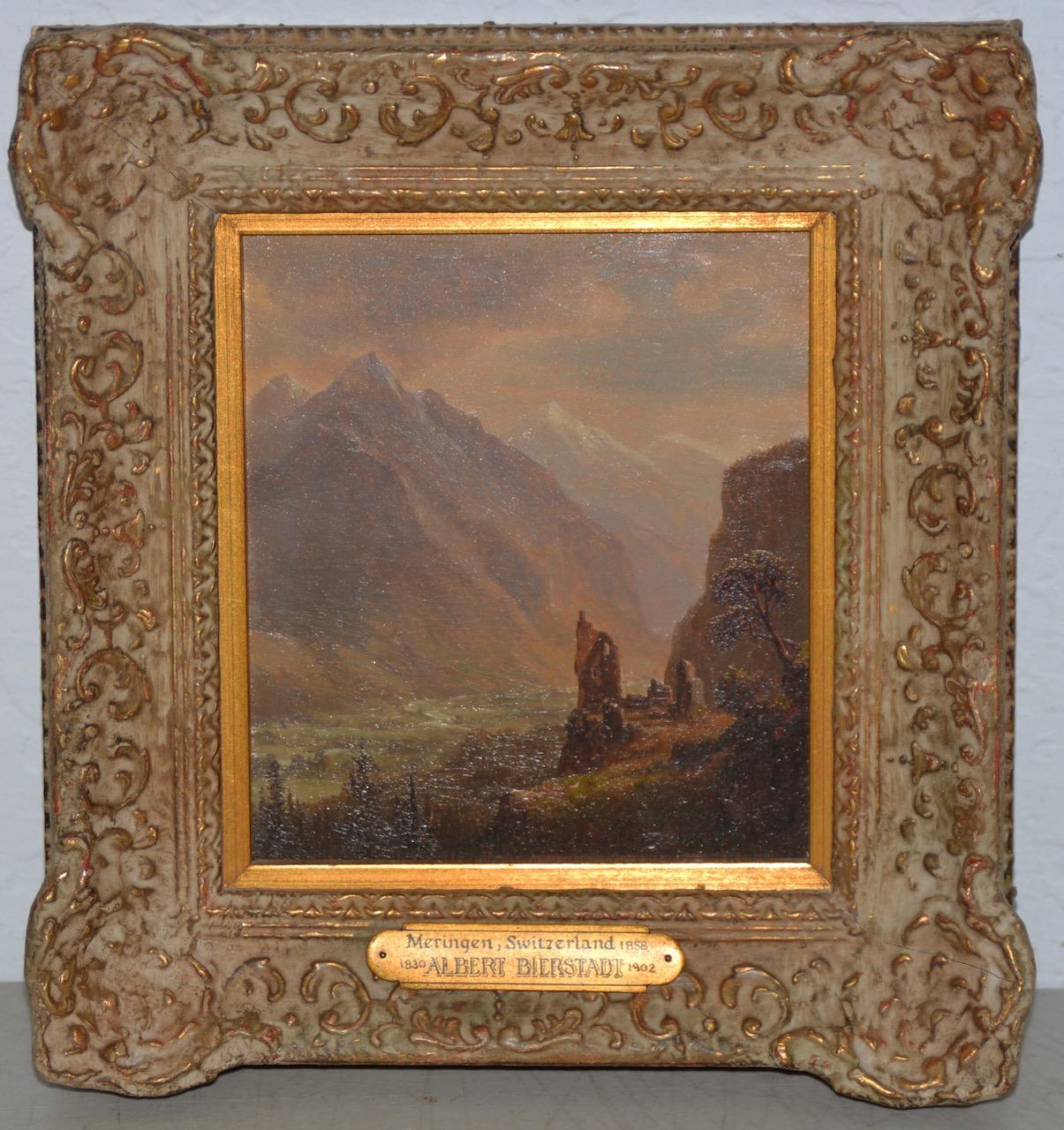 Albert Bierstadt "Valley of Meringen, Switzerland" oil on panel, circa 1858