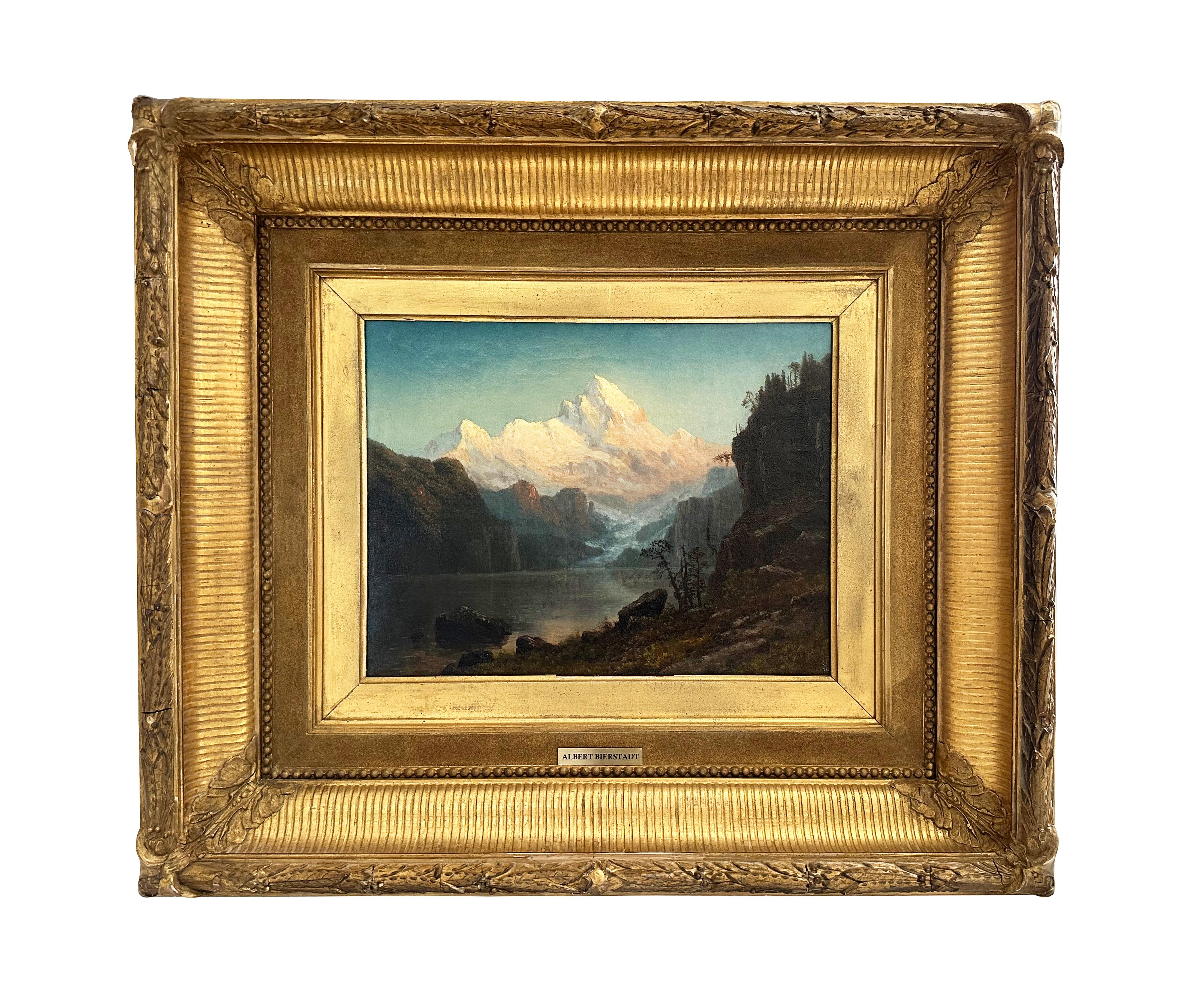 Albert Bierstadt Landscape Painting - "In the Canadian Rockies" 19th Century Oil Painting on Canvas