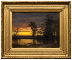 Twilight on the San Joaquin - Impressionist Landscape Oil Painting, c. 1873