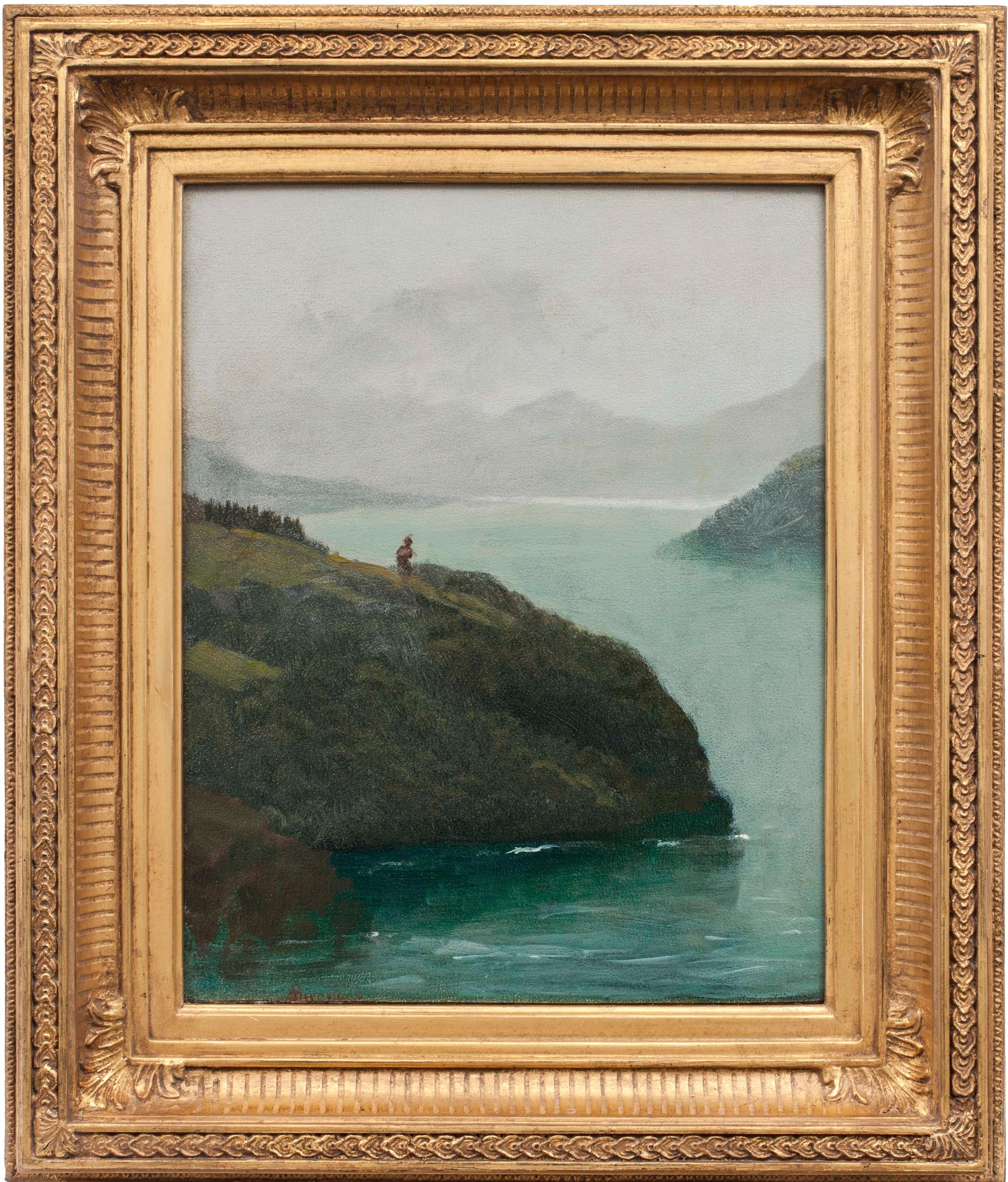 Western Scenery, 19th-century landscape by Albert Bierstadt (1830-1902, American) For Sale 1