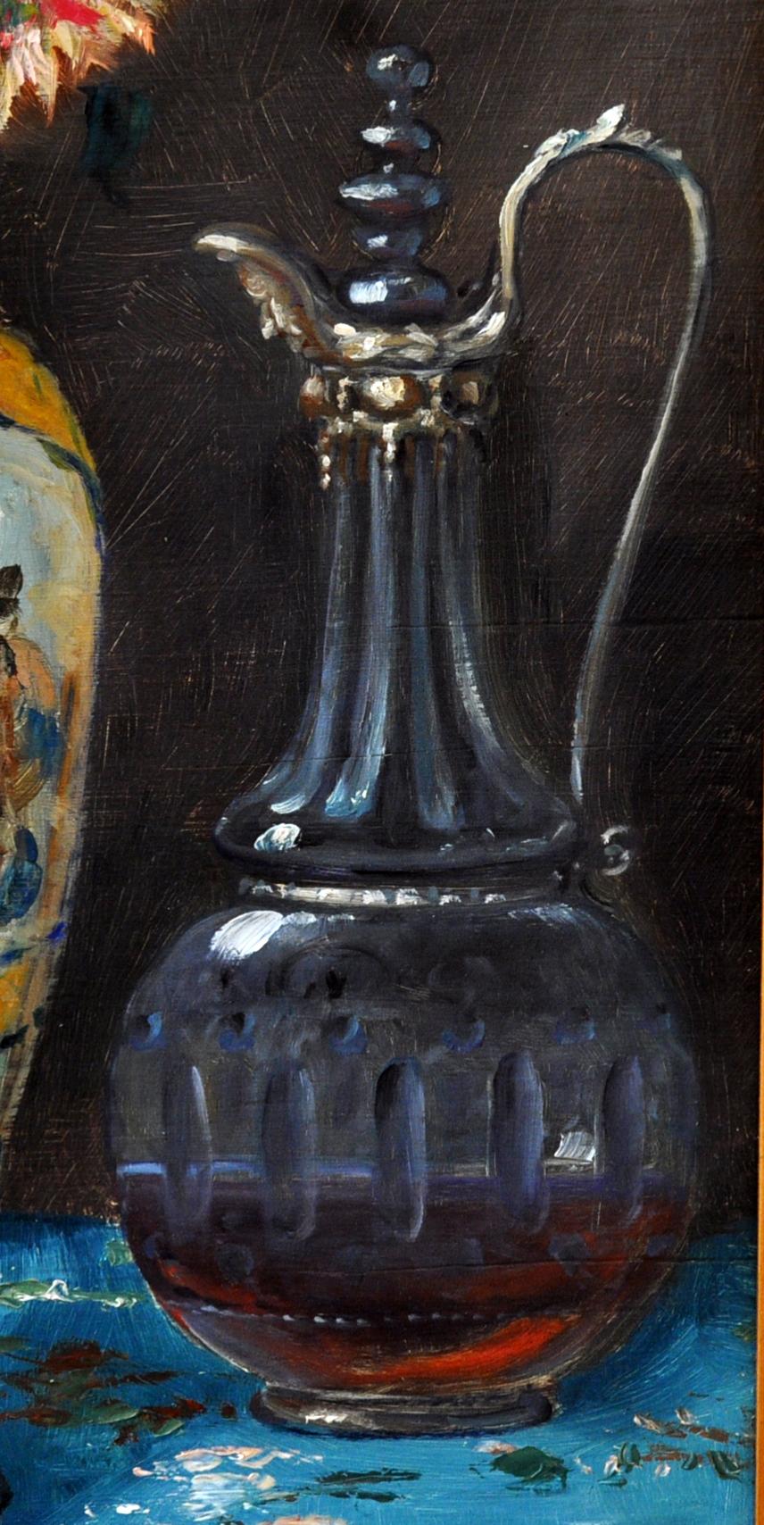 Óleo sobre tabla - Bodegón con elementos chinescos - Año 1929 For Sale 4