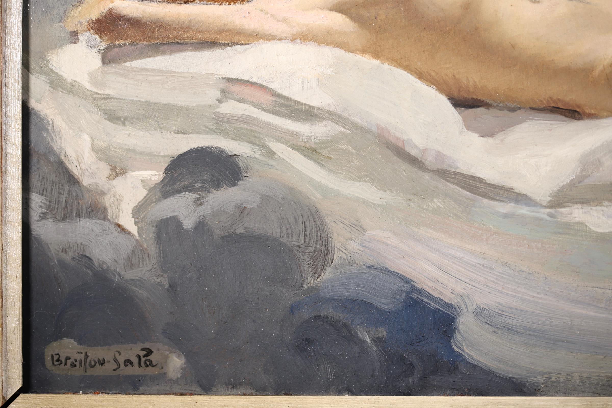 Nu dans les nuages - Post Impressionist Figurative Oil by Albert Braïtou-Sala For Sale 6
