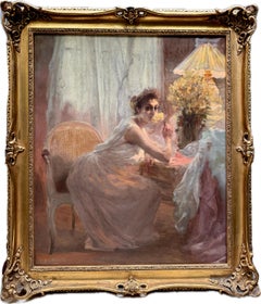 Après le Ball and Ball, peinture, portrait, encadré, belle époque