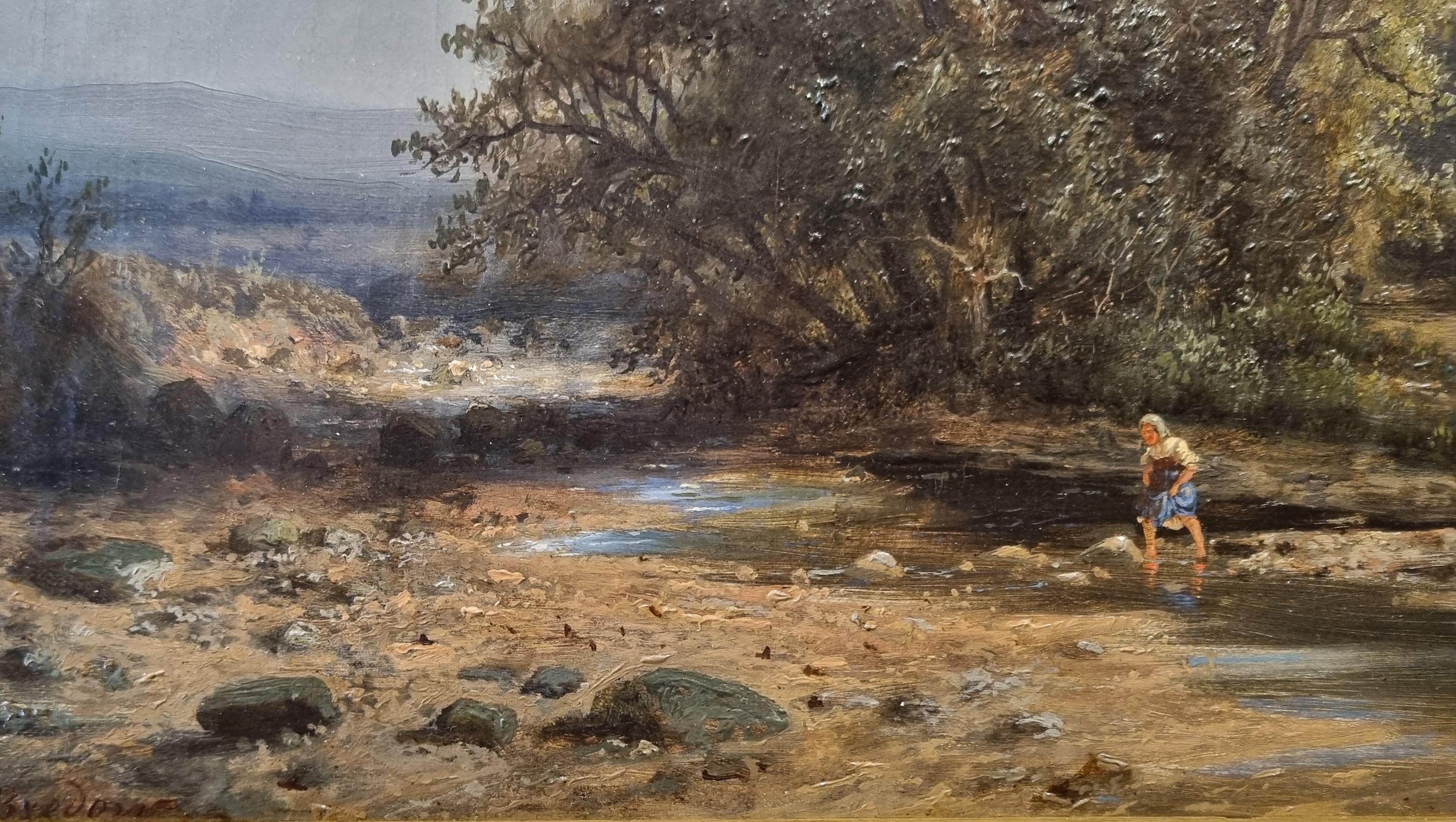 Russian German Romantic Painting BREDOW Fairytale Landscape river 19th For Sale 2