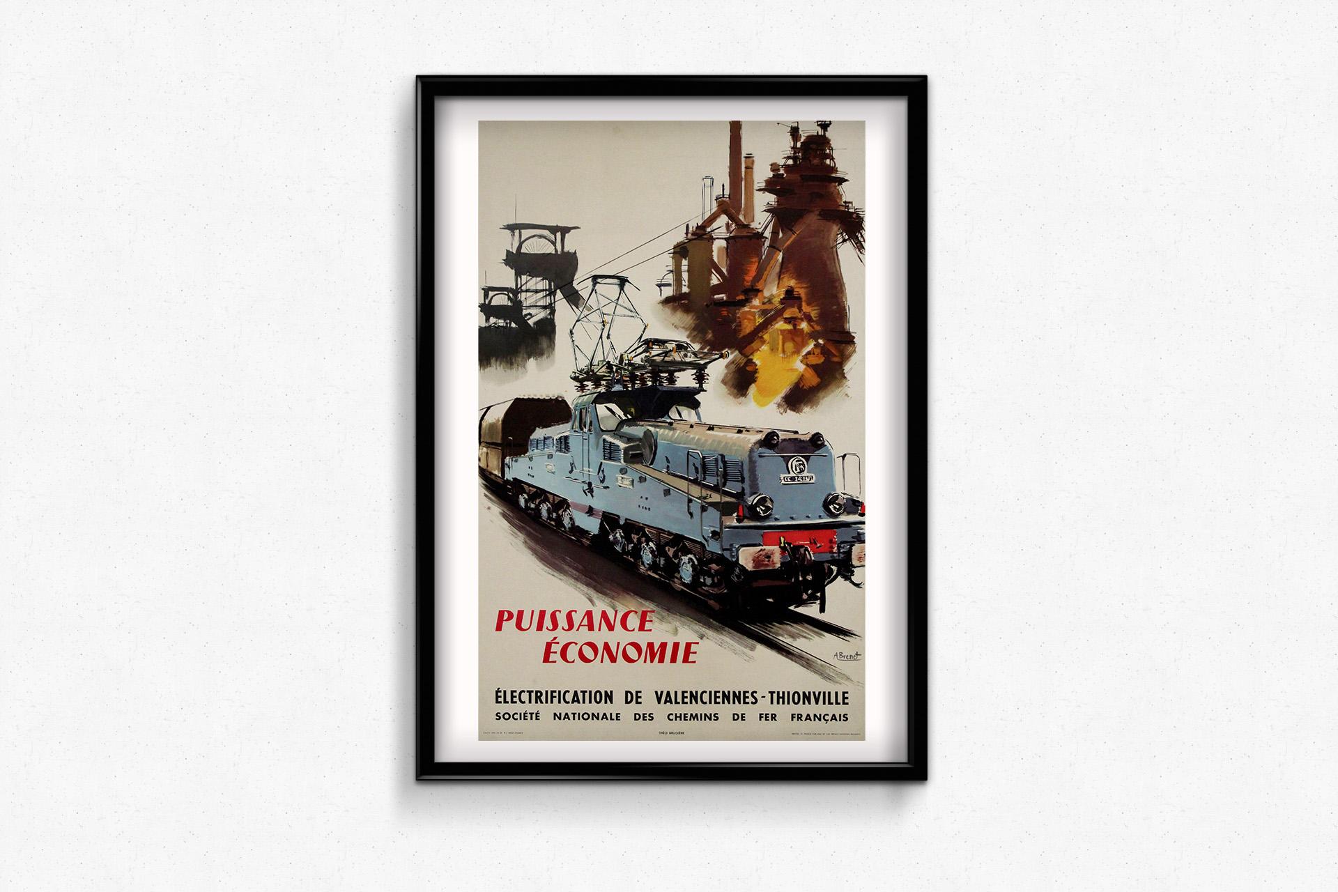1955 original poster by Albert Brenet for the SNCF (French Railways) For Sale 1