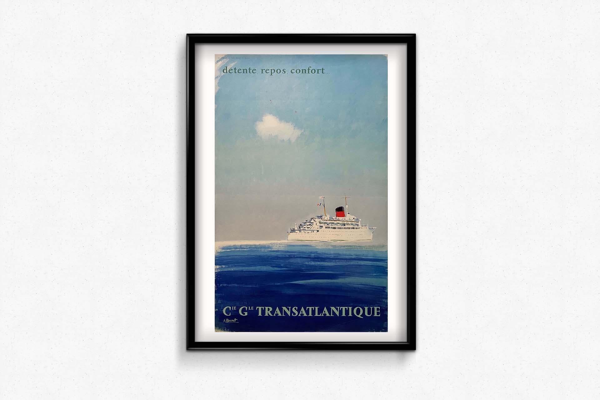 Albert Brenet's original poster for the Compagnie Générale Transatlantique For Sale 1