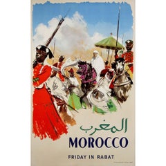 Cartel de viaje de Albert Brenet de hacia 1950 - Rey Mohammed V.
