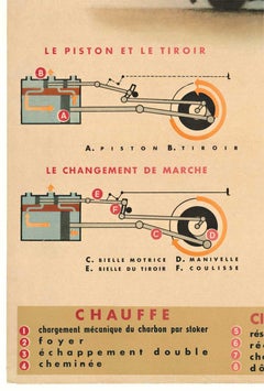 Original "Locomotive a Vapeur, Typoe 141 P" vintage railroad poster