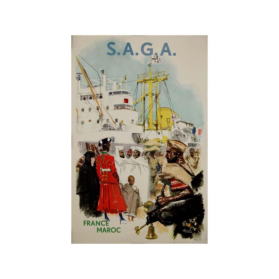 Original poster by Albert Brenet - S.A.G.A. France Maroc For Sale 1