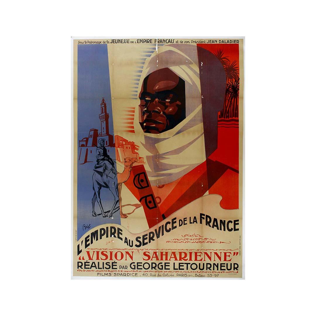 1939 original poster L'Empire au Service de la France - Vision Saharienne For Sale 2
