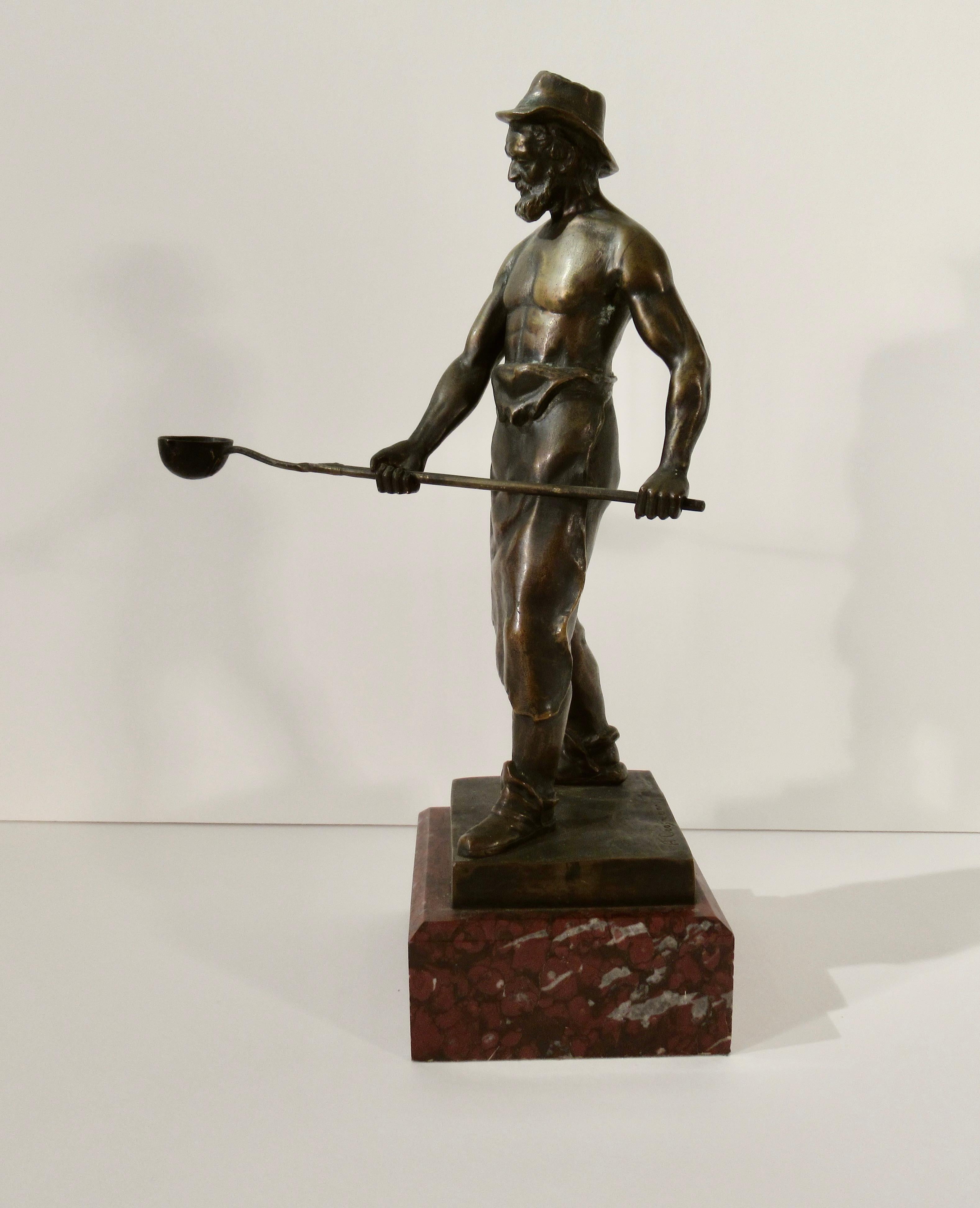 Albert Caasmann Figurative Sculpture - The Foundry Worker