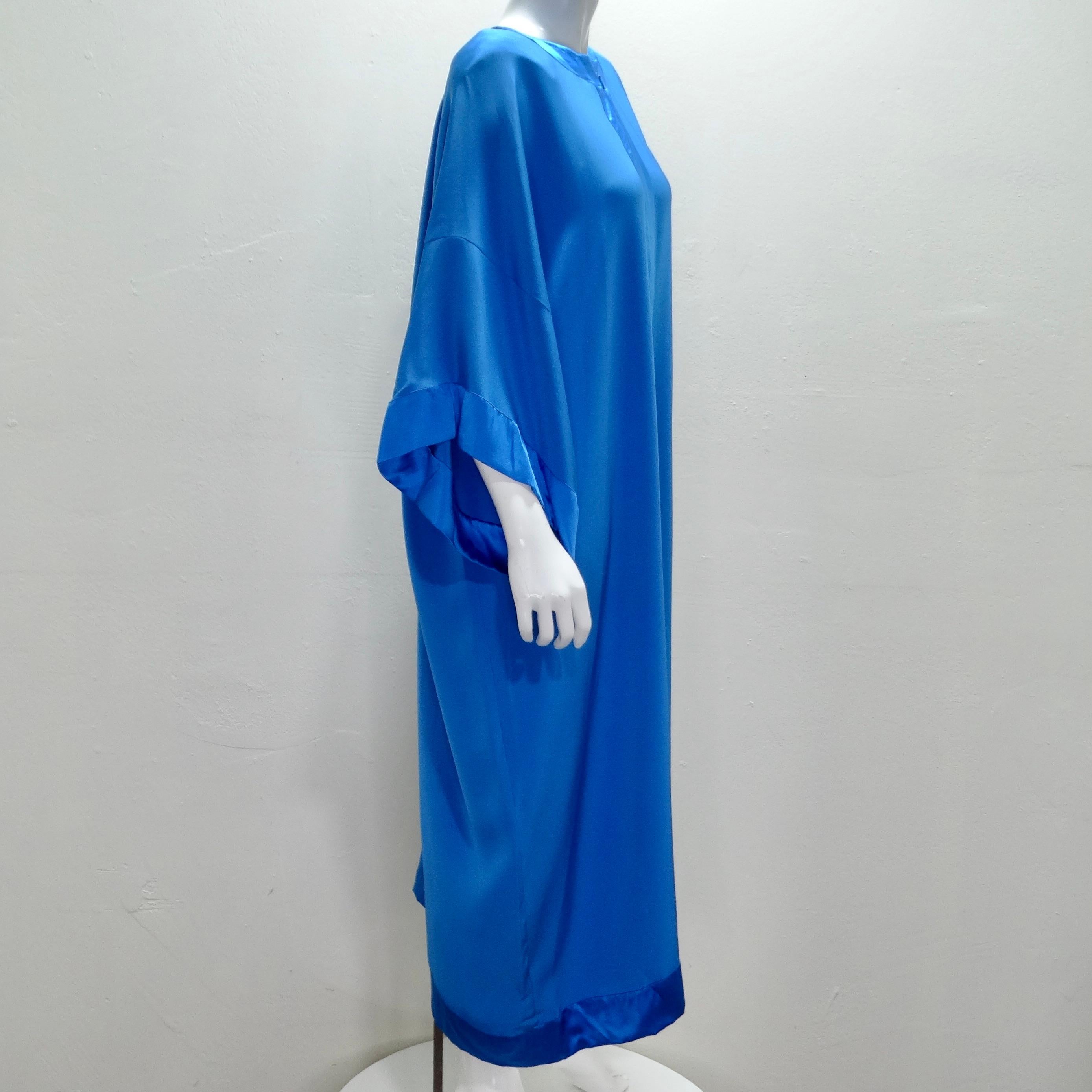Women's or Men's Albert Capraro 1970s Blue Kaftan Dress For Sale