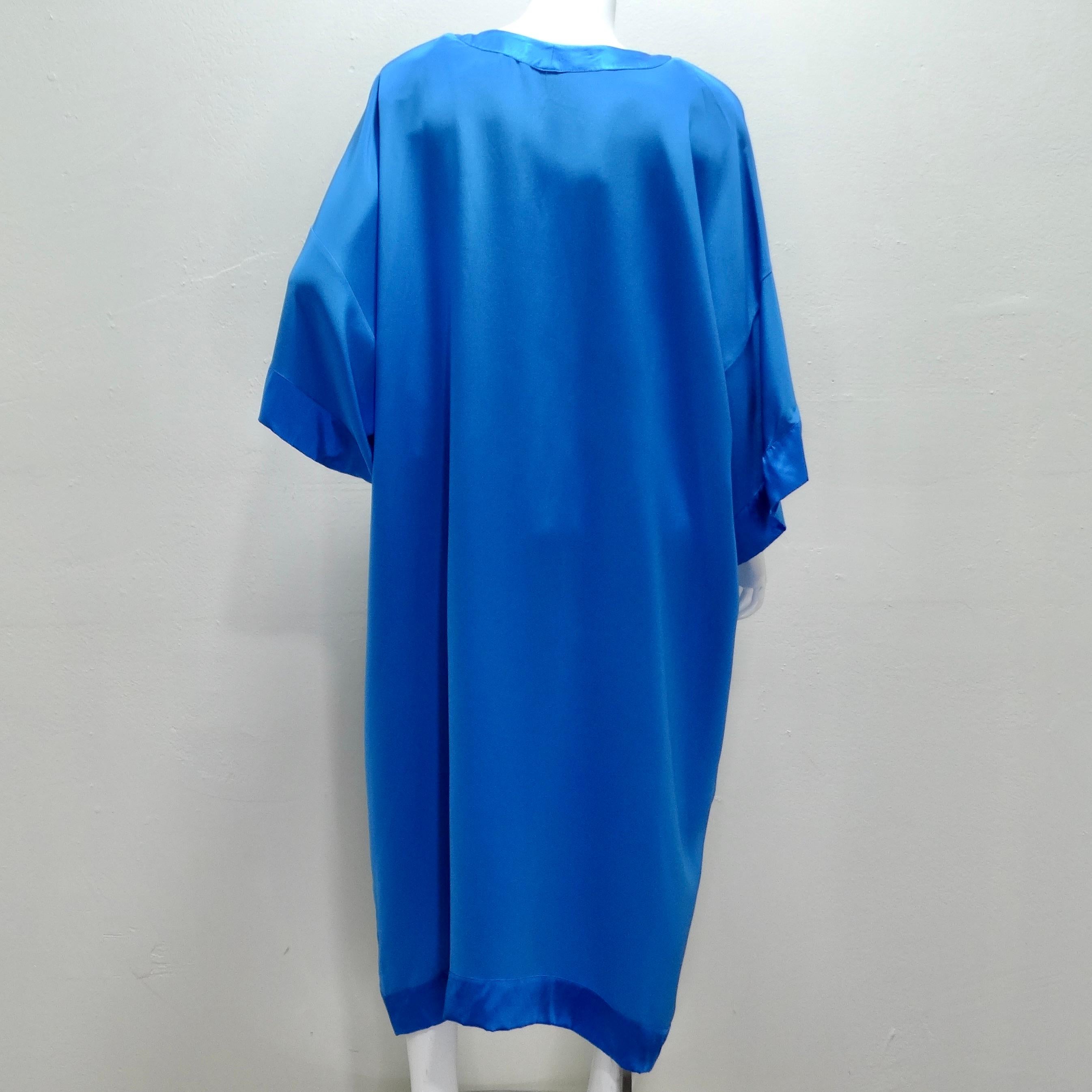 Albert Capraro 1970s Blue Kaftan Dress For Sale 1