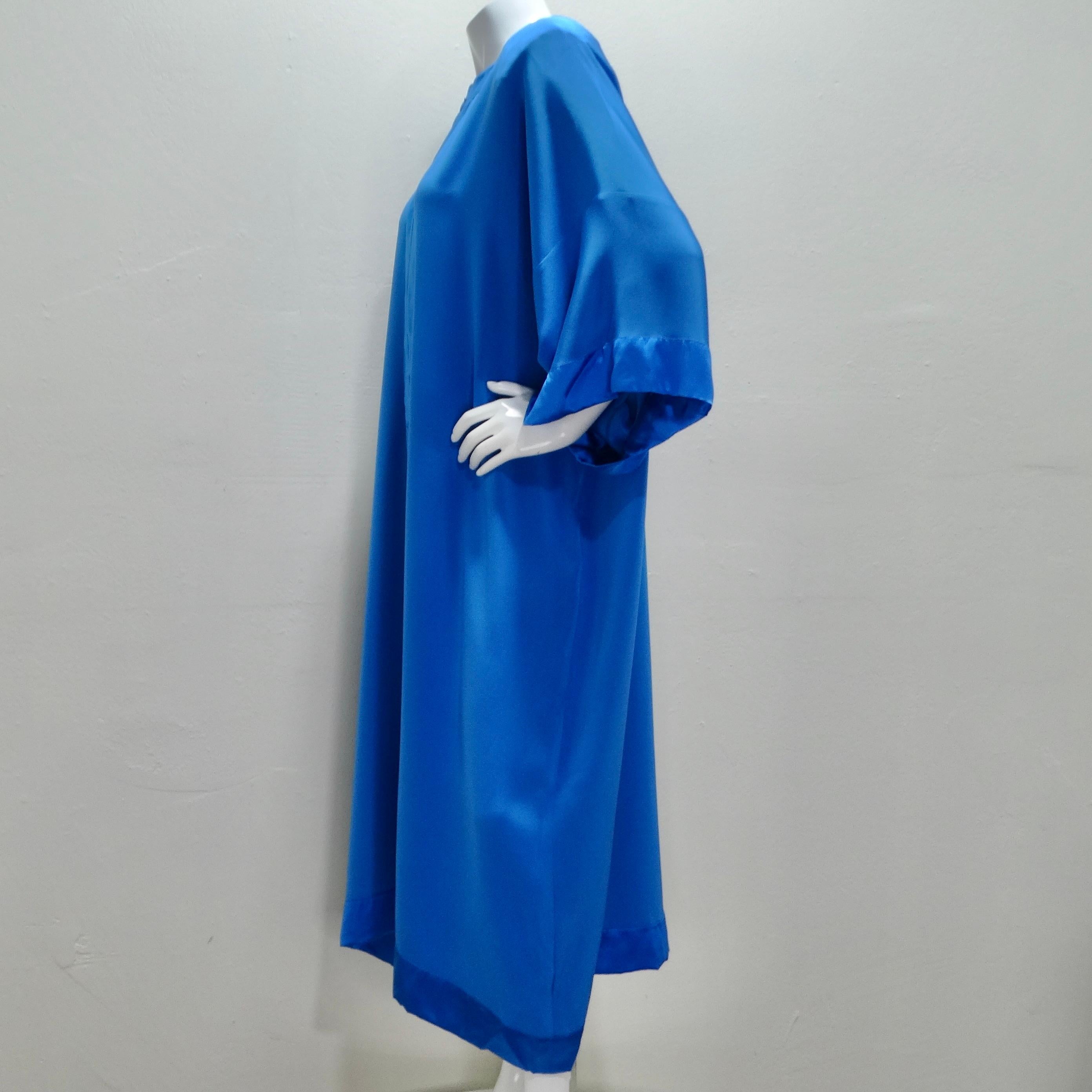 Albert Capraro 1970s Blue Kaftan Dress For Sale 2