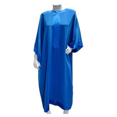 Robe caftan bleue Albert Capraro des années 1970