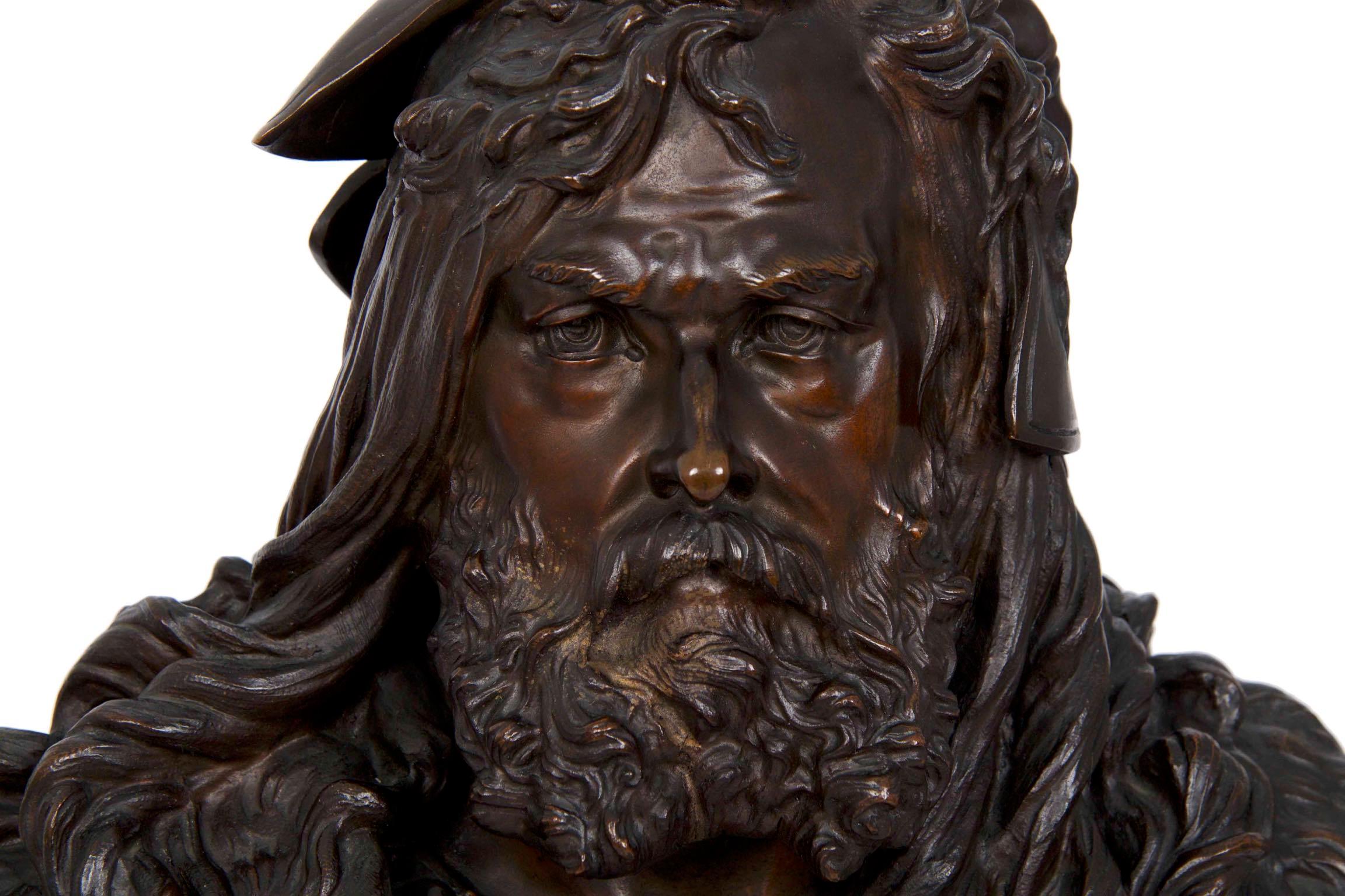 Albert Carrier-Belleus French Bronze Antique Sculpture Bust of Albrecht Dürer 8