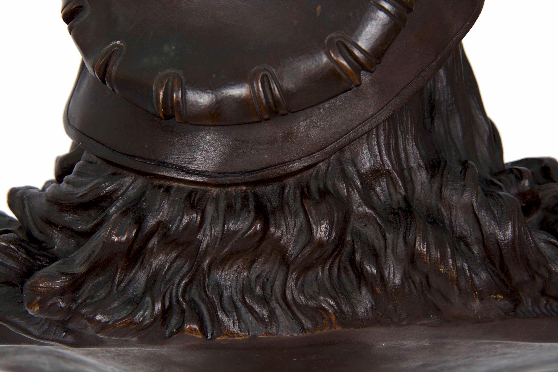 Albert Carrier-Belleus French Bronze Antique Sculpture Bust of Albrecht Dürer 12
