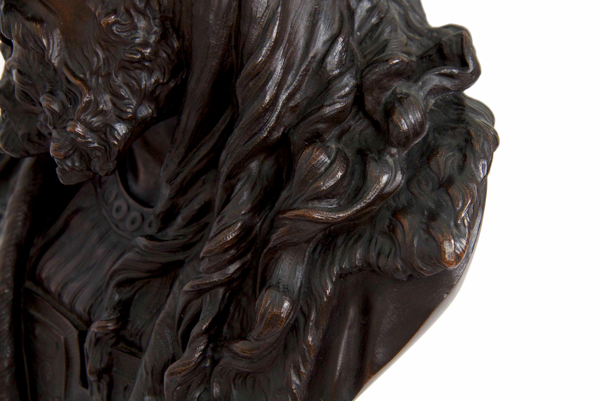Albert Carrier-Belleus French Bronze Antique Sculpture Bust of Albrecht Dürer 13