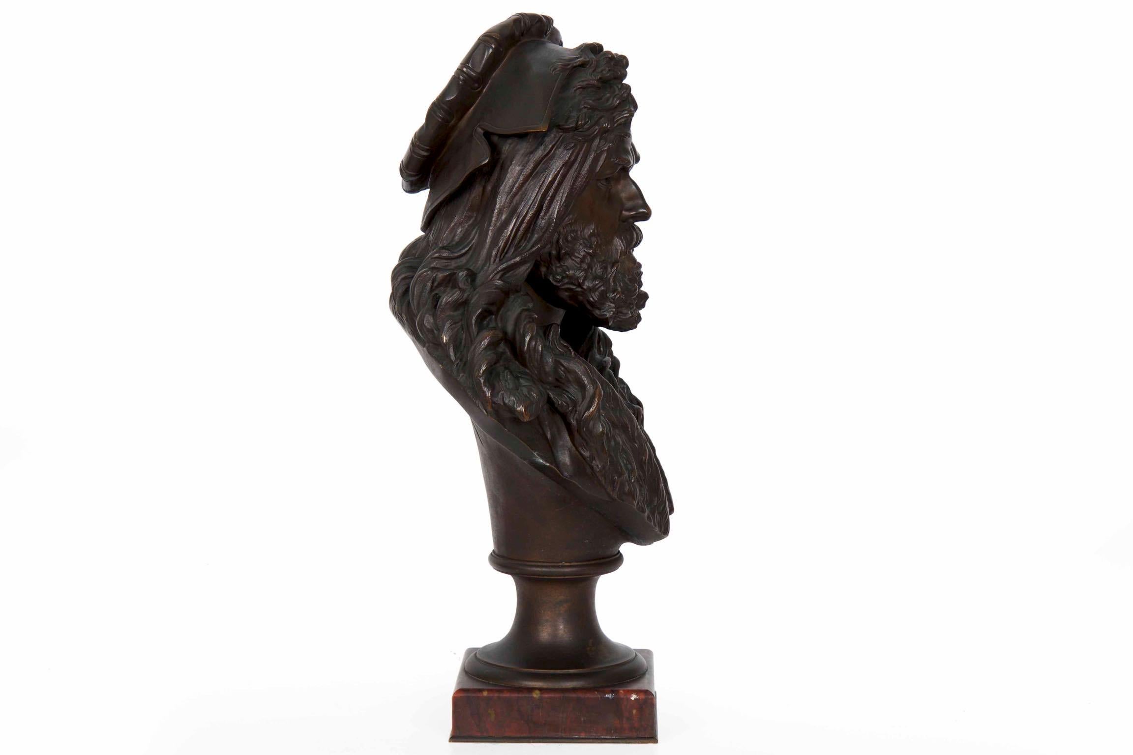 Romantic Albert Carrier-Belleus French Bronze Antique Sculpture Bust of Albrecht Dürer