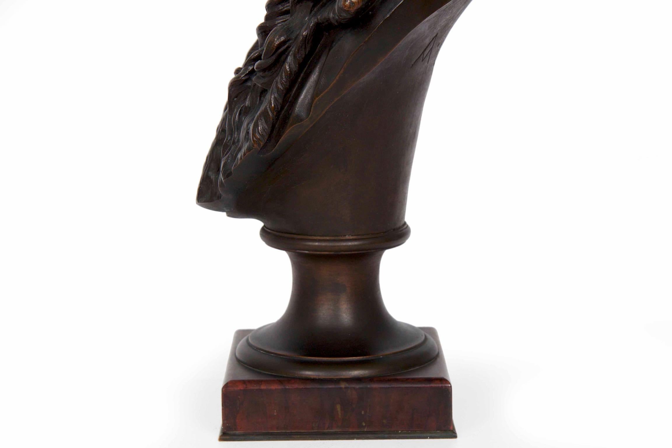 Albert Carrier-Belleus French Bronze Antique Sculpture Bust of Albrecht Dürer 2