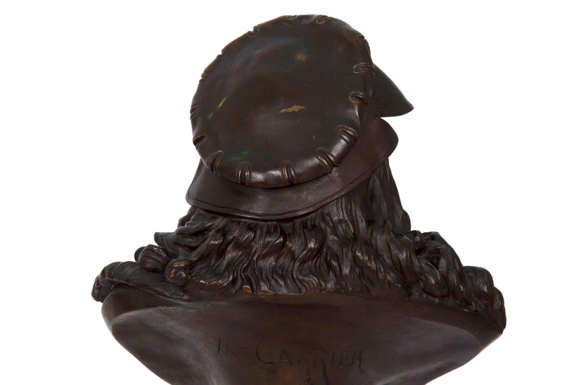 Albert Carrier-Belleus French Bronze Antique Sculpture Bust of Albrecht Dürer 3