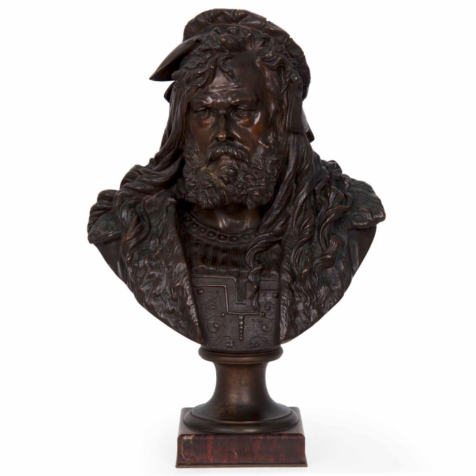 Albert Carrier-Belleus French Bronze Antique Sculpture Bust of Albrecht Dürer