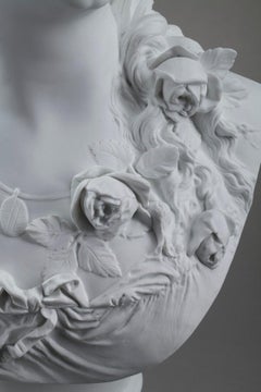 Albert Carrier-Belleuse, Bust of a Woman with Roses