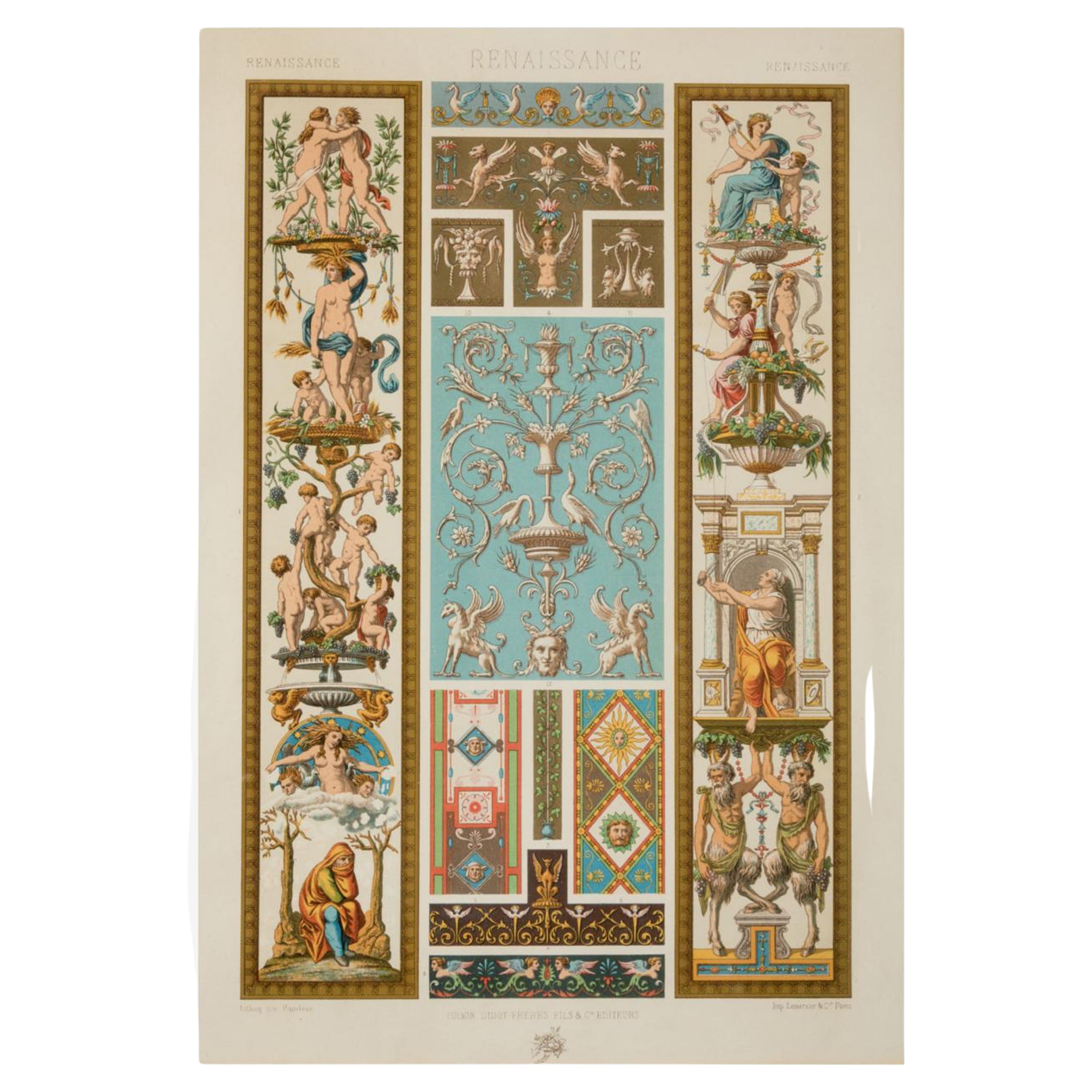 ALBERT-CHARLES-AUGUSTE RACINET (1825) / (1893) „Deko-Motive mit dekorativen Motiven. Renaissance
