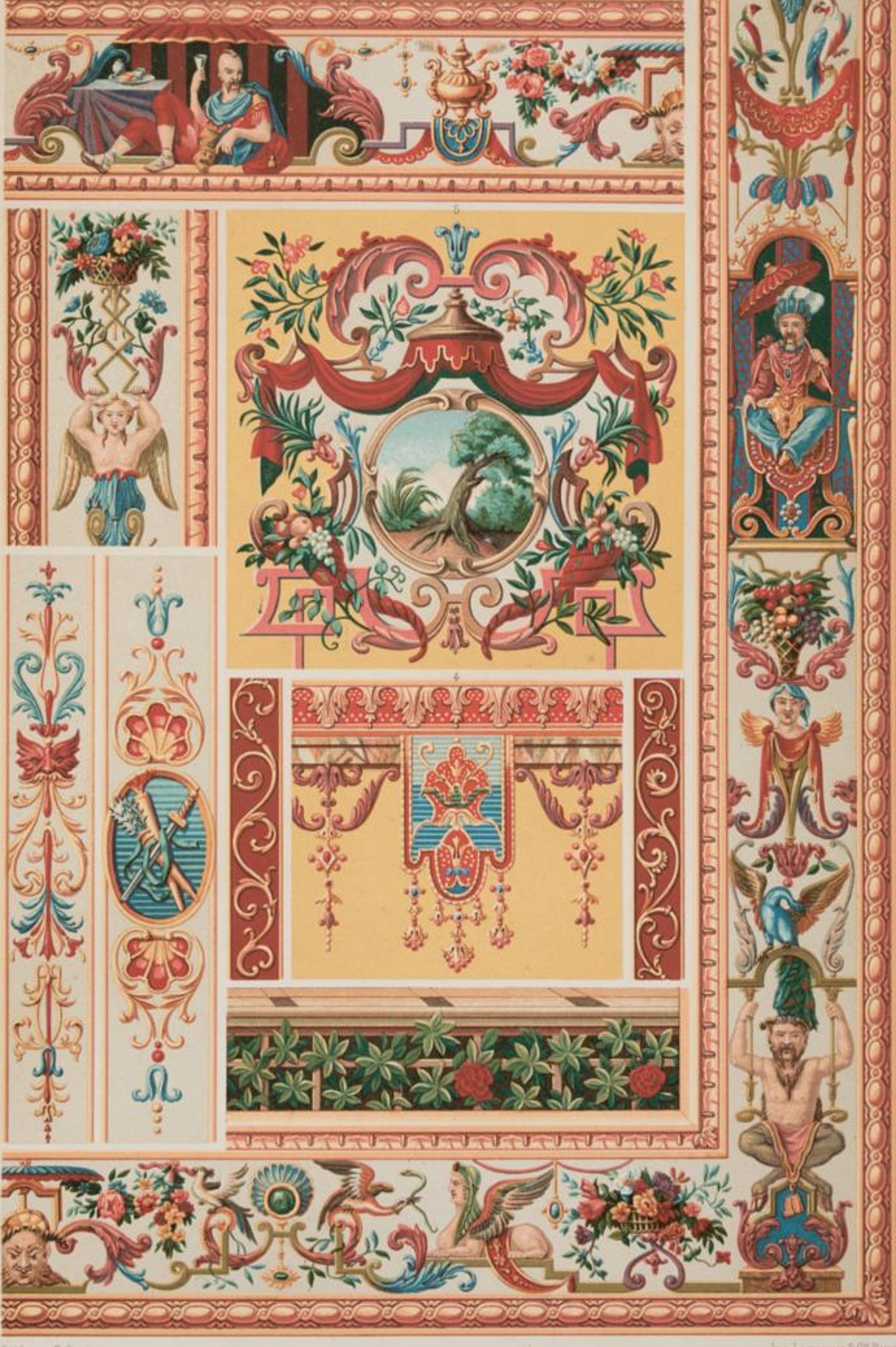 ALBERT-CHARLES-AUGUSTE RACINET (1825) / (1893) „Deko-Motive mit dekorativen Motiven. XVIII. Siecle (Französisch) im Angebot