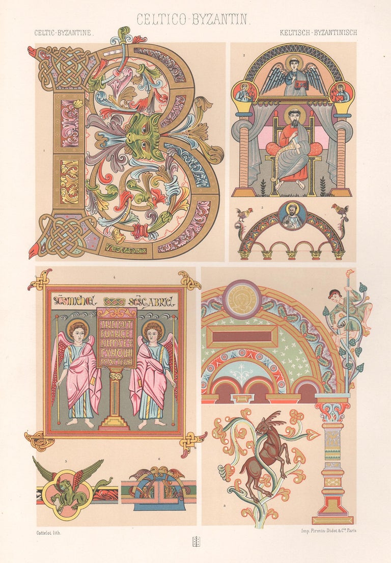 Albert-Charles-Auguste Racinet - Celtic-Byzantine, French antique 19th ...