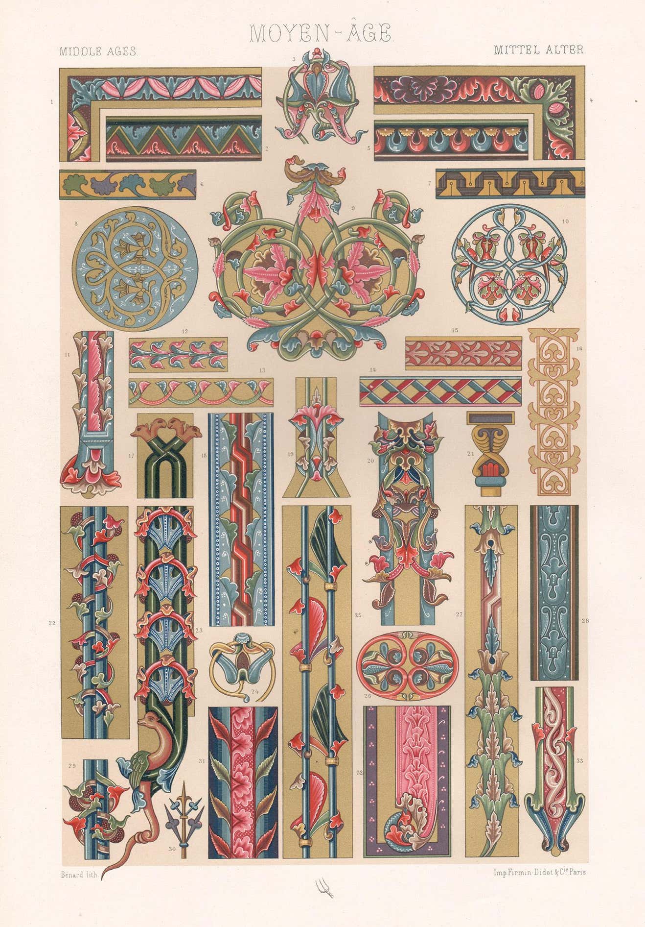 Albert Auguste Racinet Albert-Charles-Auguste Racinet - Middle Ages, French antique 19th ...
