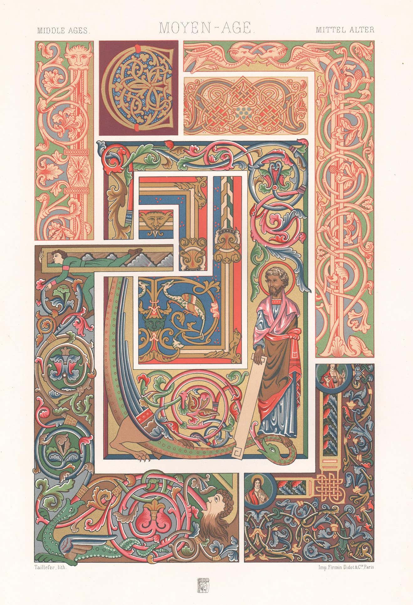 Albert Auguste Racinet Albert-Charles-Auguste Racinet - Middle Ages, French antique 19th ...