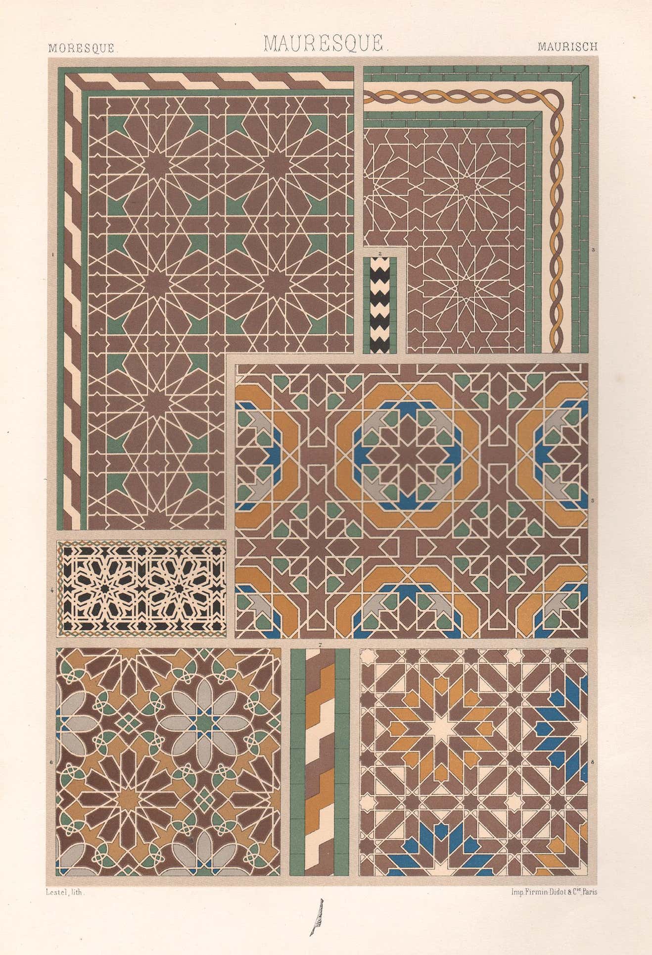 Albert Auguste Racinet Albert-Charles-Auguste Racinet - Moresque, French antique 19th century ...