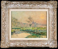 Houndouville – Postimpressionistisches Landschaftsgemälde in Öl von Albert Lebourg