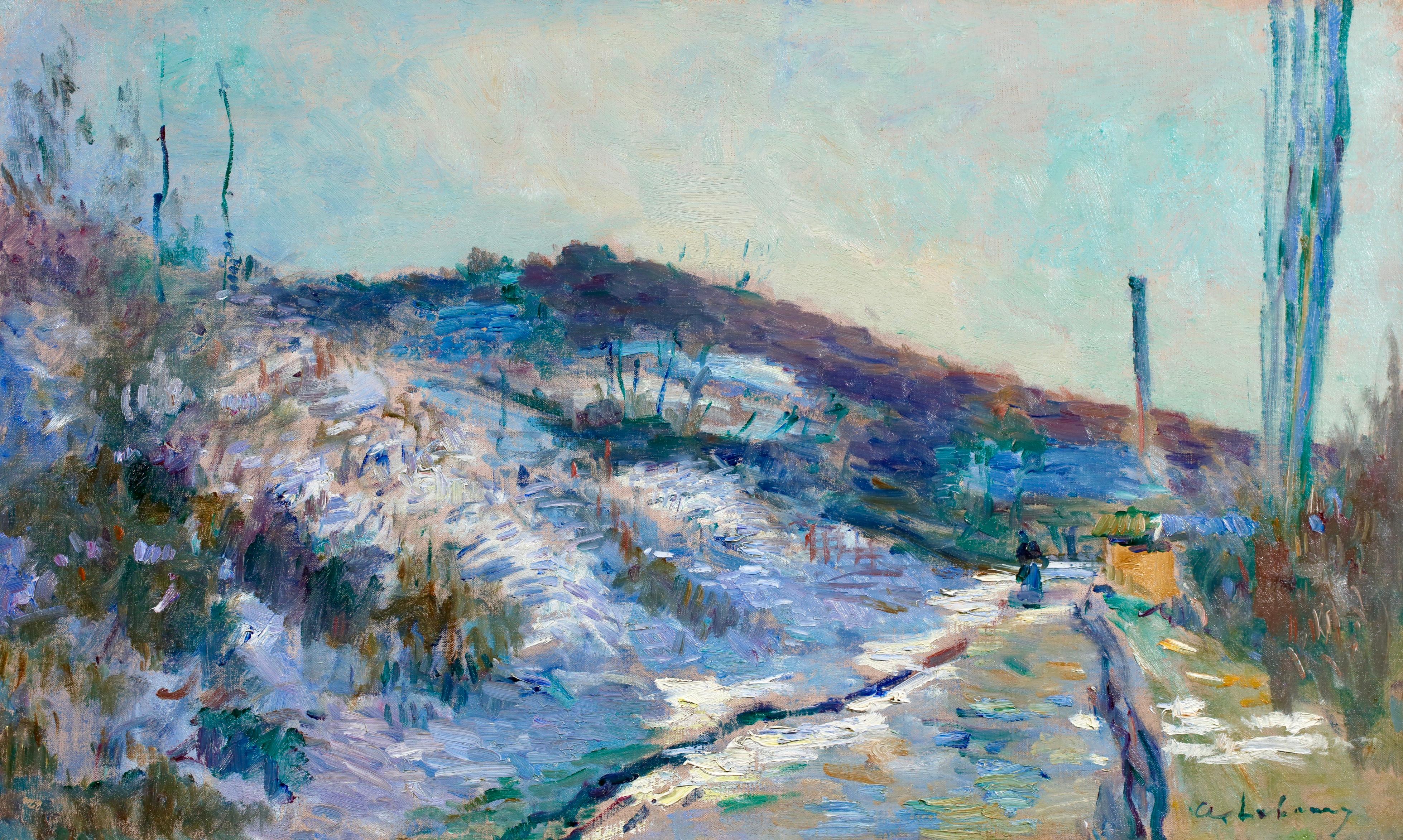 Le Route d'Hondouville - Paisaje postimpresionista Óleo de Albert Lebourg - Painting de Albert Charles Lebourg